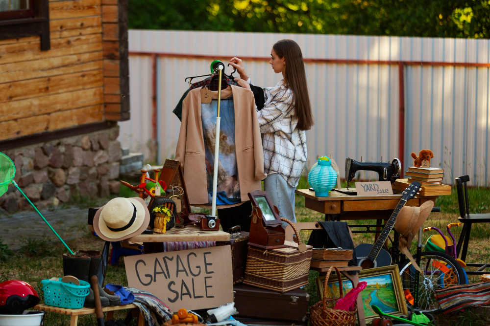 Flipping items from garage sales is one our easy $100 side hustles.